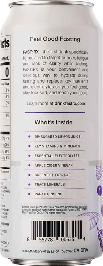 FAST:RX Still Blueberry Acai Zero Sugar Keto drink Hydrating fasting water transparent