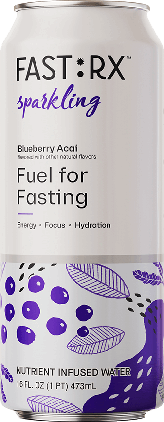 FAST:RX Sparking Blueberry Acai Zero Sugar Keto drink Hydrating fasting water transparent